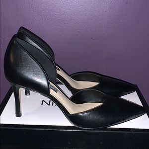 Nine West Black Leather Heels ***never worn***